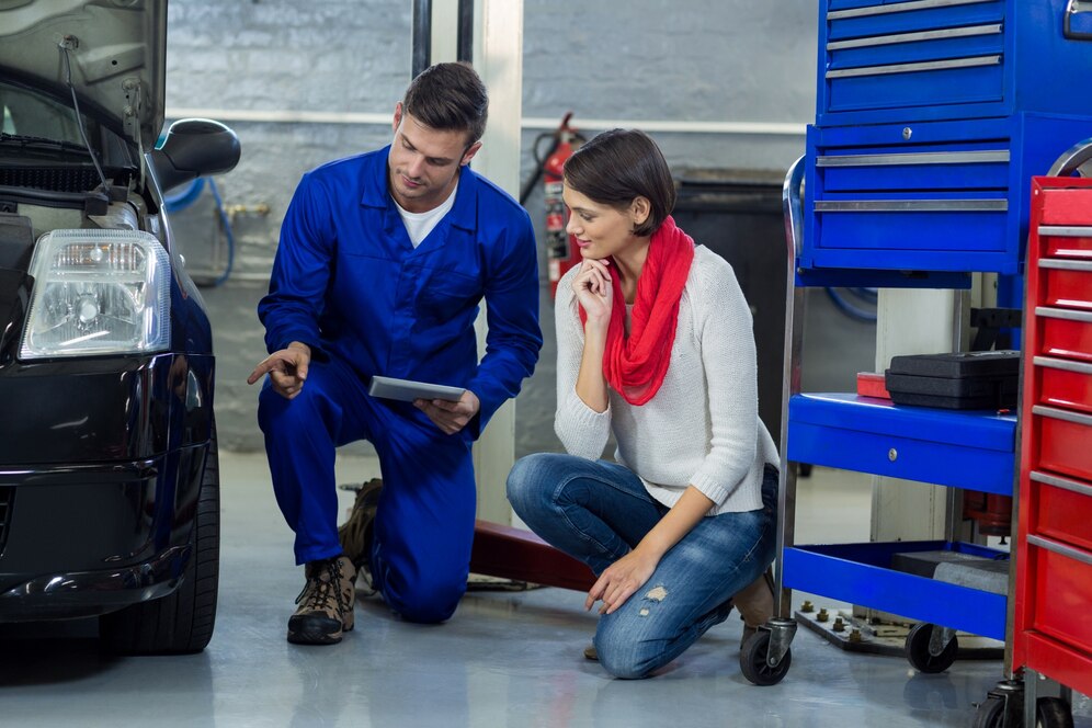 mechanic-showing Transmission-Services